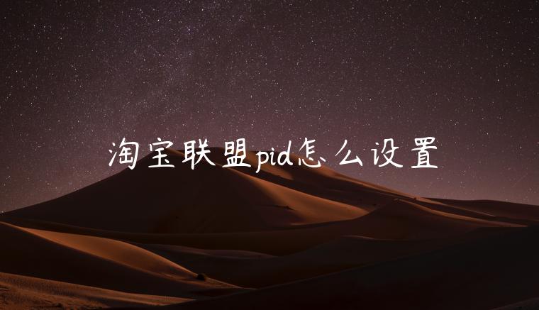 淘寶聯(lián)盟pid怎么設置